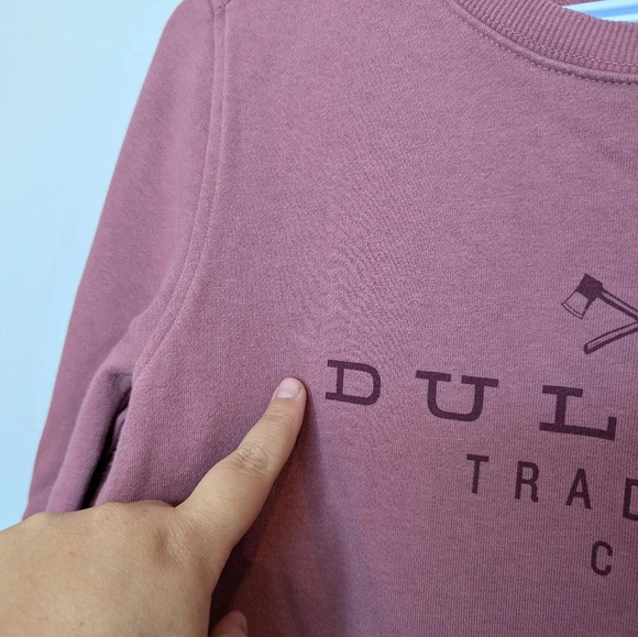 Duluth Trading Company Logo Sweatshirt Women's Size Small Pink Crewneck Pockets - Picture 5 of 9